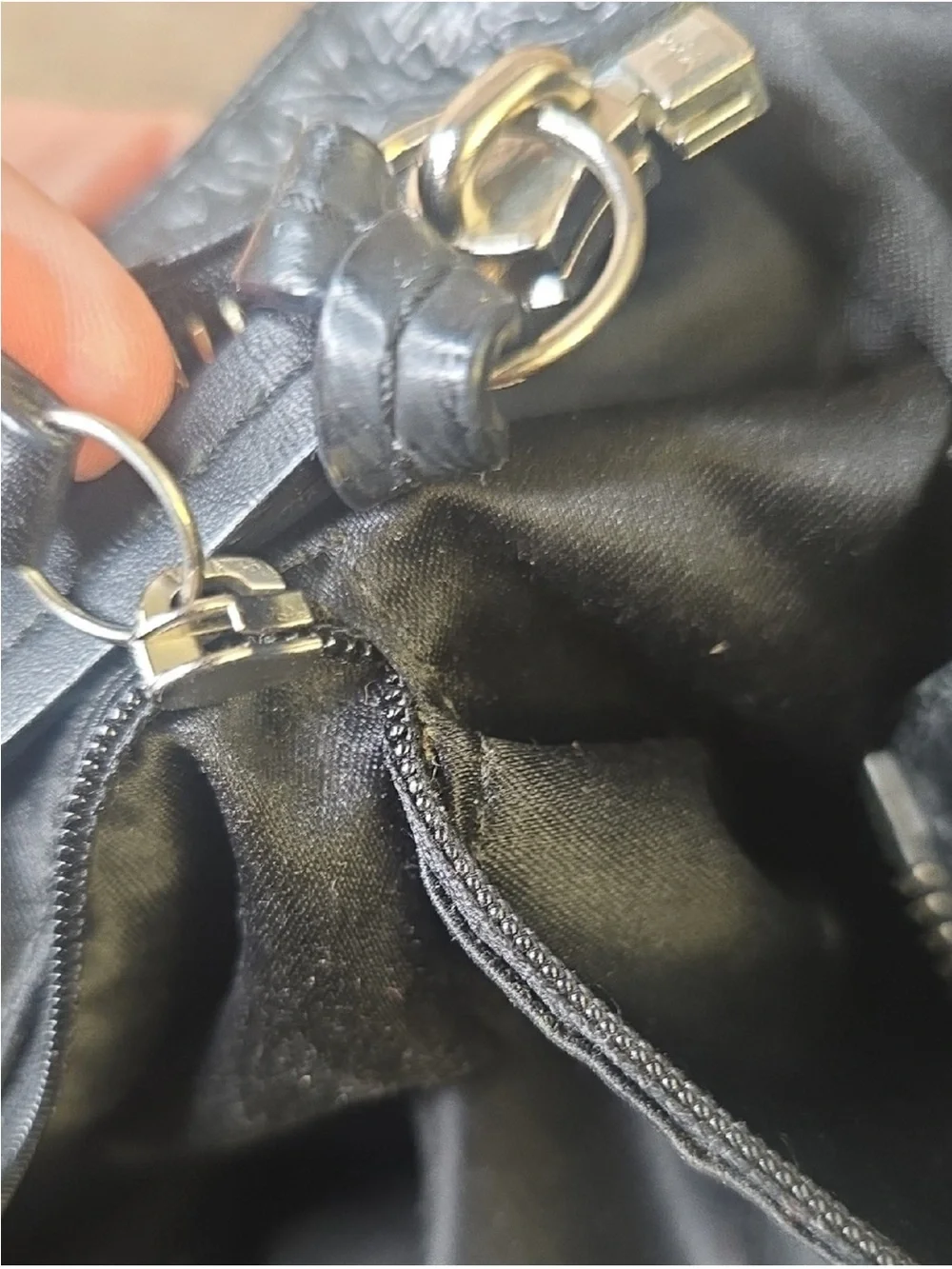 COACH Black Grey Leather Inlaid Tote Shoulder Bag